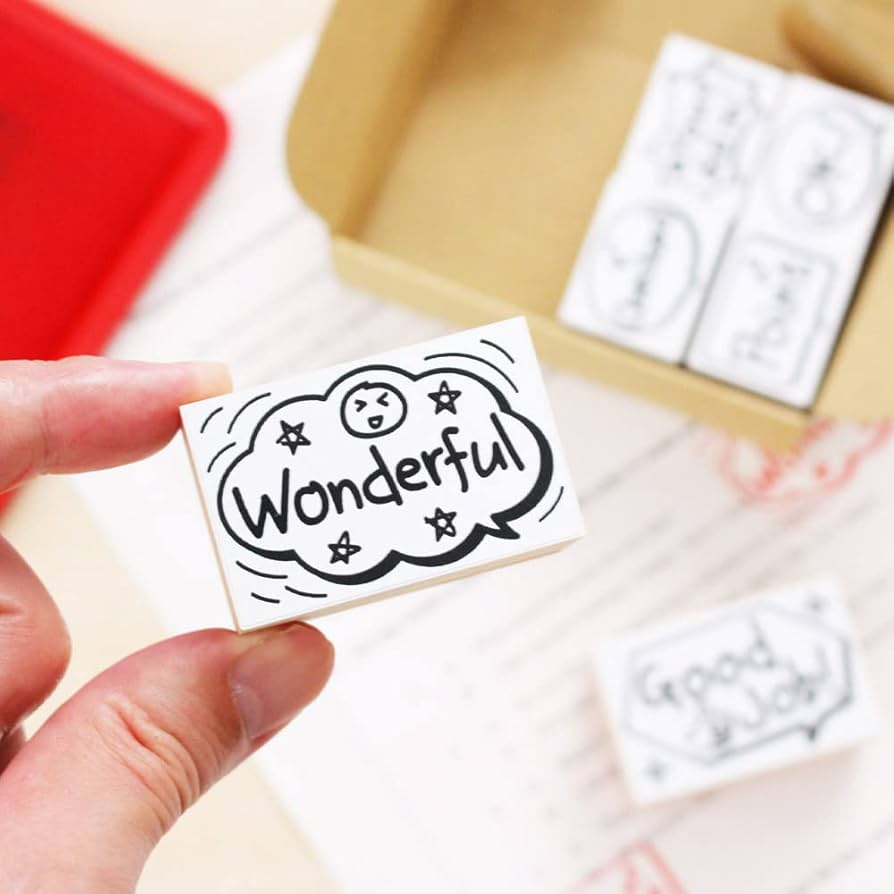 Amazon.co.jp: スタンプ かわいい はんこ テスト 採点 はなまる